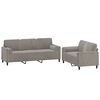 vidaXL 2 Piece Sofa Set with Throw Pillows&Cushions Light Grey Velvet
