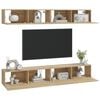 vidaXL Wall TV Cabinets 4 pcs Sonoma Oak 100x30x30 cm