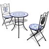 vidaXL Patio Furniture | Blue and White | Powder-coated iron and ceramic tile