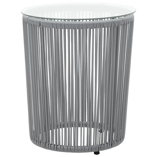 vidaXL 3 Piece Bistro Set with Cushions PE Rattan Grey