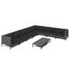 vidaXL 9 Piece Garden Lounge Set with Cushions Poly Rattan Dark Grey