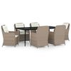 vidaXL 7 Piece Garden Dining Set Brown