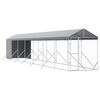 vidaXL Outdoor Dog Kennel with Roof Silver 2x14x2.5 m Galvanised Steel