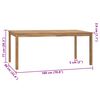 vidaXL Garden Dining Table 180x90x77 cm Solid Teak Wood