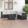 vidaXL 6 Piece Garden Pallet Lounge Set with Cushions Solid Pinewood