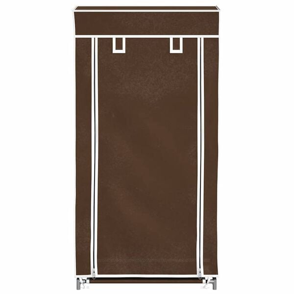 Fabric Shoe Cabinet with Cover 58 x 28 x 106 cm Brown