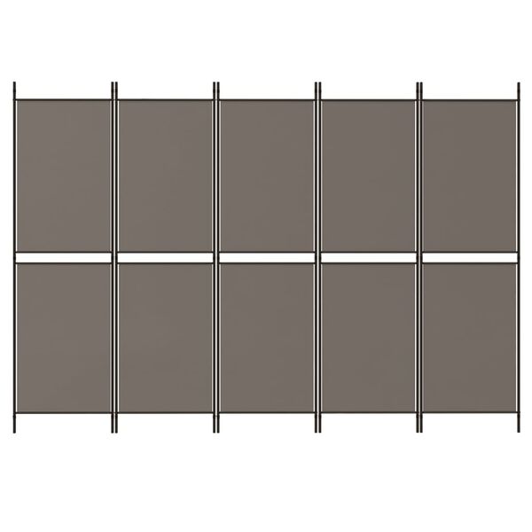 vidaXL 5-Panel Room Divider Anthracite 250x180 cm Fabric