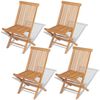 vidaXL Folding Garden Chairs 4 pcs Solid Teak Wood