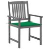 vidaXL Garden Chairs with Cushions 2 pcs Grey Solid Acacia Wood