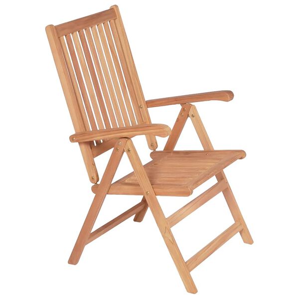 vidaXL Reclining Garden Chairs 2 pcs Solid Teak Wood