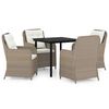vidaXL 5 Piece Garden Dining Set Brown