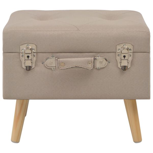 vidaXL Storage Stool 40 cm Beige Fabric