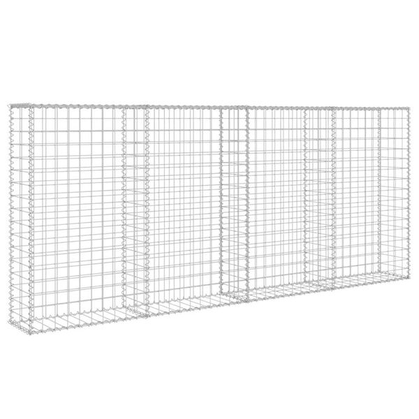 vidaXL Gabion Wall with Covers Galvanised Steel 200x20x85 cm