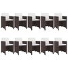 vidaXL 11 Piece Outdoor Dining Set with Cushions Poly Rattan Brown