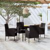 vidaXL 5 Piece Garden Dining Set Black