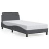vidaXL Bed Frame "Dover" Dark Grey 92x187 cm Single Velvet