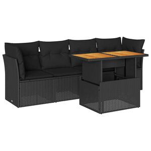 vidaXL Garden Sofa Set | Black