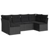 vidaXL 6 Piece Garden Sofa Set with Cushions Black Poly Rattan