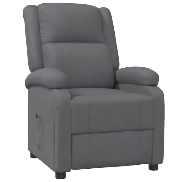 vidaXL Recliner Chair Grey Faux Leather