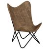 vidaXL Butterfly Chair Taupe Canvas