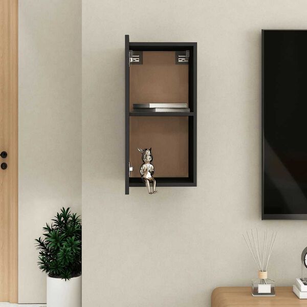 vidaXL TV Cabinet Black 30.5x30x60 cm Engineered Wood
