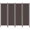 vidaXL 4-Panel Room Divider Brown 200x180 cm