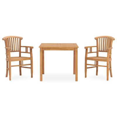 vidaXL 3 Piece Garden Dining Set Solid Teak Wood