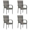 vidaXL Stackable Outdoor Chairs 4 pcs Grey Poly Rattan