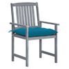 vidaXL Garden Chairs with Cushions 2 pcs Grey Solid Acacia Wood