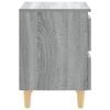 vidaXL Bed Cabinet with Solid Wood Legs Grey Sonoma 40x35x50 cm