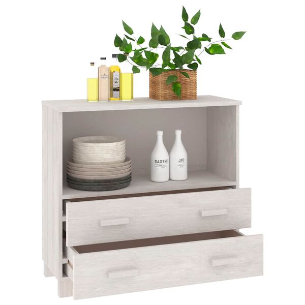 vidaXL Sideboard HAMAR White 85x35x80 cm Solid Wood Pine