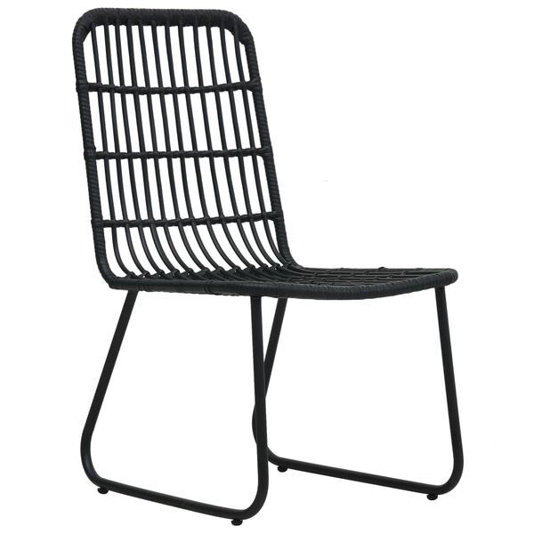 vidaXL Garden Chairs 2 pcs Poly Rattan Black