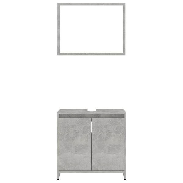 vidaXL Bathroom Furniture Set Concrete Grey Engineered Wood