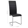 vidaXL Cantilever Dining Chairs 2 pcs Black Faux Leather