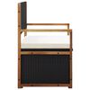vidaXL Storage Bench 115 cm Poly Rattan and Solid Acacia Wood Black