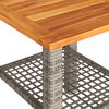 vidaXL Garden Table Grey 40x40x42 cm Poly Rattan Acacia Wood