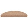 vidaXL Stair Mats 15 pcs 65x21x4 cm Light Brown Half Round Large