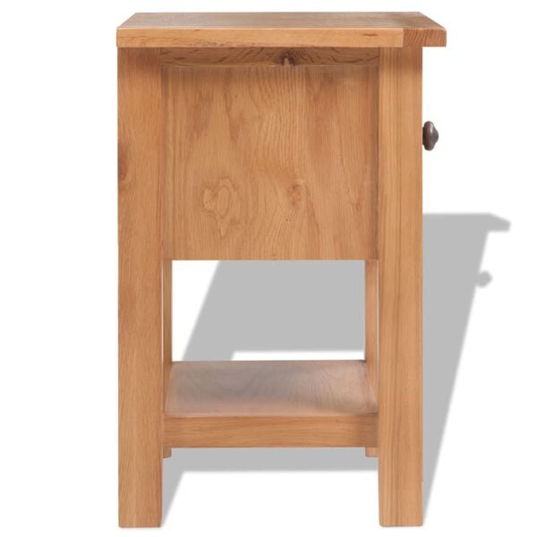 vidaXL Nightstand 36x30x47 cm Solid Oak Wood