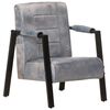 vidaXL Sofa Chair 60x80x87 cm Grey Real Goat Leather
