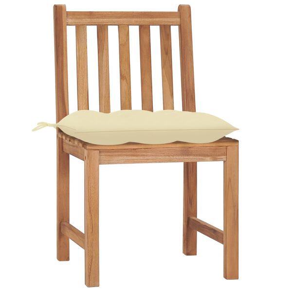 vidaXL Garden Chairs 8 pcs with Cushions Solid Teak Wood