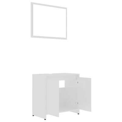 vidaXL 3 Piece Bathroom Furniture Set High Gloss White Engineered Wood