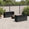 vidaXL 7 Piece Garden Sofa Set with Cushions Black Poly Rattan