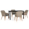 vidaXL Garden Dining Set | Brown and black | Poly rattan | Medium