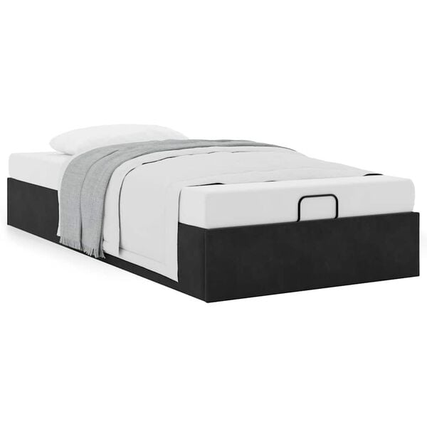 vidaXL Ottoman Bed Frame No Mattress Black 90x190 cm Velvet