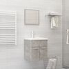 vidaXL 2 Piece Bathroom Furniture Set Concrete Grey Engineered Wood