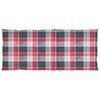 vidaXL Garden Chairs 2 pcs Red Check Pattern Cushions Solid Teak Wood
