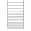 vidaXL Shoe Rack with 10 Shelves Metal and Non-woven Fabric Silver