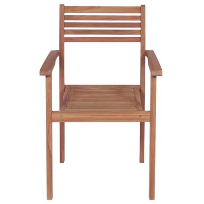 vidaXL Stackable Garden Chairs with Cushions 6 pcs Solid Teak Wood