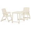vidaXL 3 Piece Folding Bistro Set Plastic White