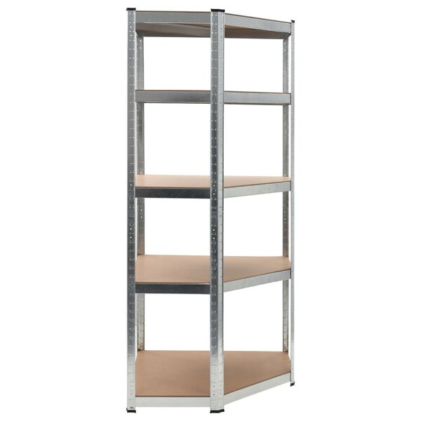 vidaXL Storage Shelf Silver 75x75x180 cm Steel and MDF